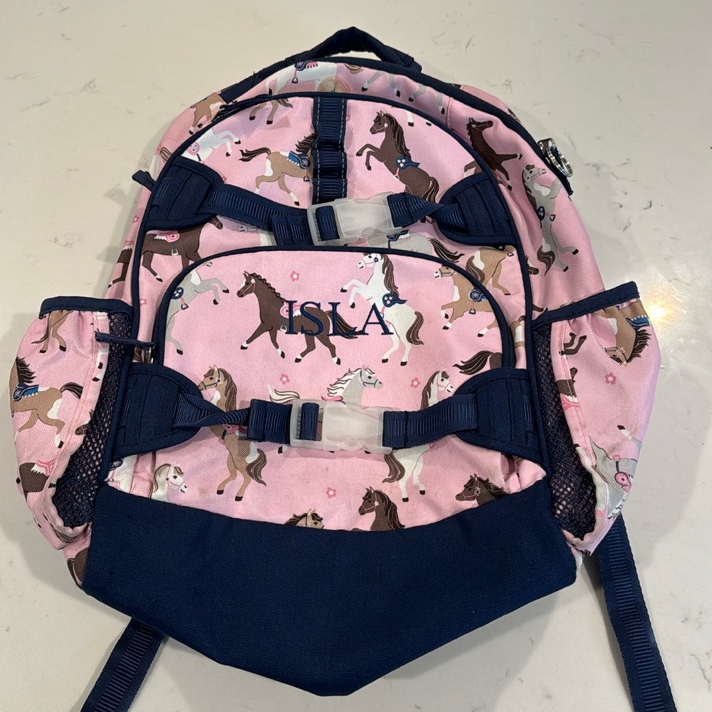 Pottery Barn Kids Makenzie backpack personalized “ISLA”